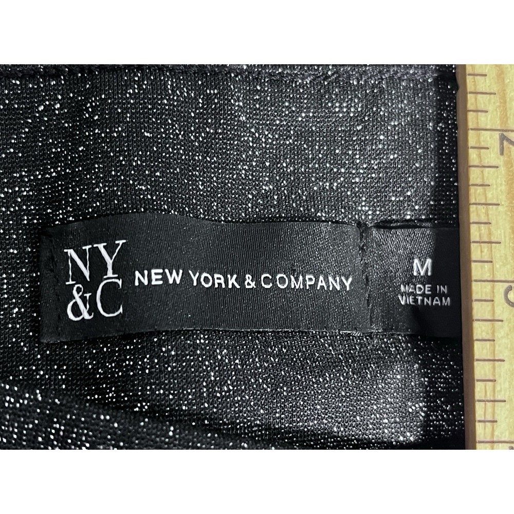 New York & Company‎ Women's Sz M High Waisted Glitter Flare Leg Festival Pants - Picture 8 of 11